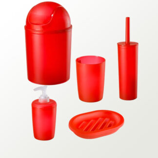 Bad-Accessoire-Set Diaqua Trend Frosted, Rot